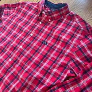 Vintage Chaps Ralph Lauren Red Plaid Long Sleeve Button-Up Shirt Size XL A5